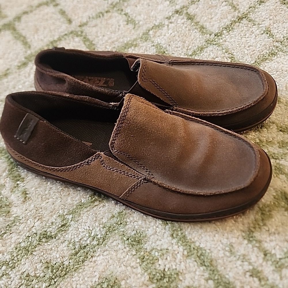 Teva Men’s Clifton Creek Brown Leather Slip On Loafers Size 7.5